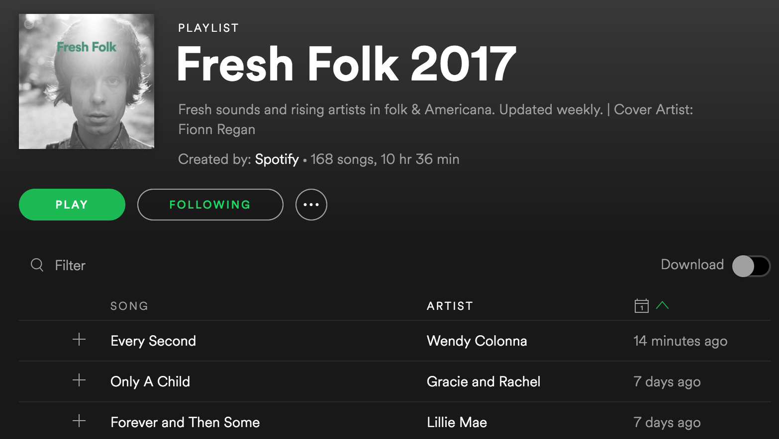 Spotify Fresh Folk 2017